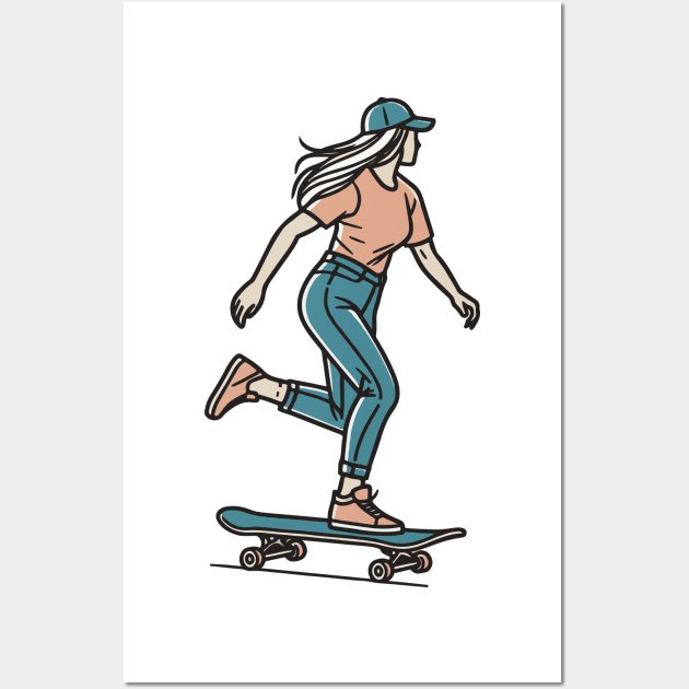 Skater Girl Wall Art by Green Dreads